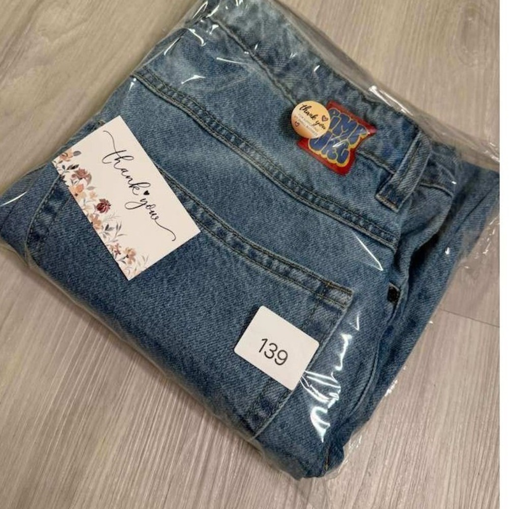 GORYUBI Baggy Jeans Womens 28 Light Wash Y2K Wide Leg Denim Pants - Picture 10 of 16